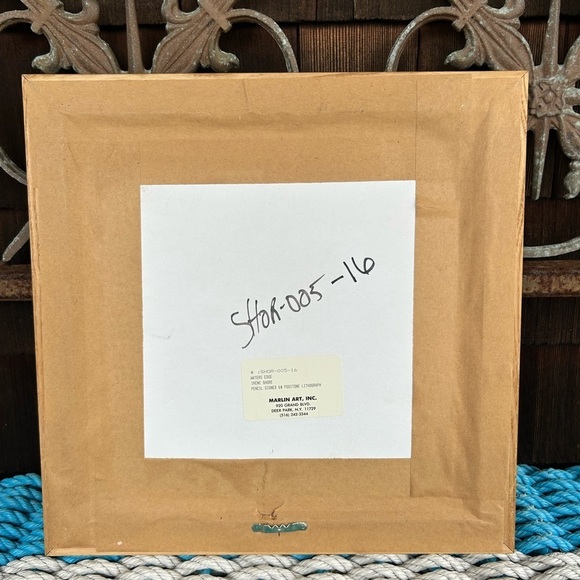 Waters Edge Signed by Irene Shore Framed Nautical Lithograph with Sailboat. - Picture 5 of 8